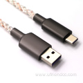 Multi-color braided data Cable 5A100W Type-C To Type-C